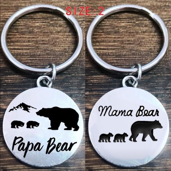 Accessories | Mama And Papa Bear Keychain Set Nwt | Poshmark